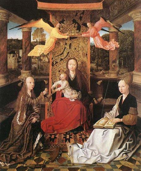 Master of Hoogstraeten Madonna and Child with Sts Catherine and Barbara Norge oil painting art